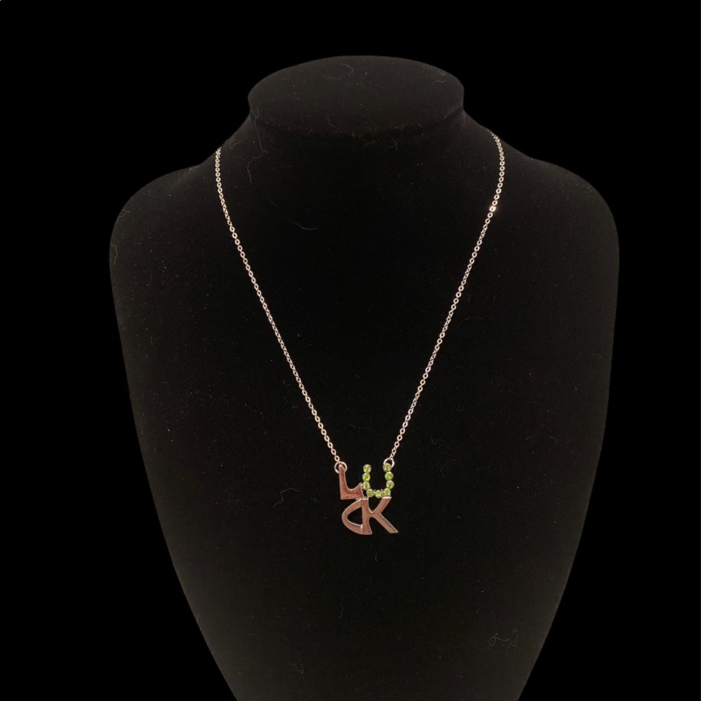 🆕St. Patrick’s Day☘️LUCK Necklace/Green gem - Picture 3 of 4